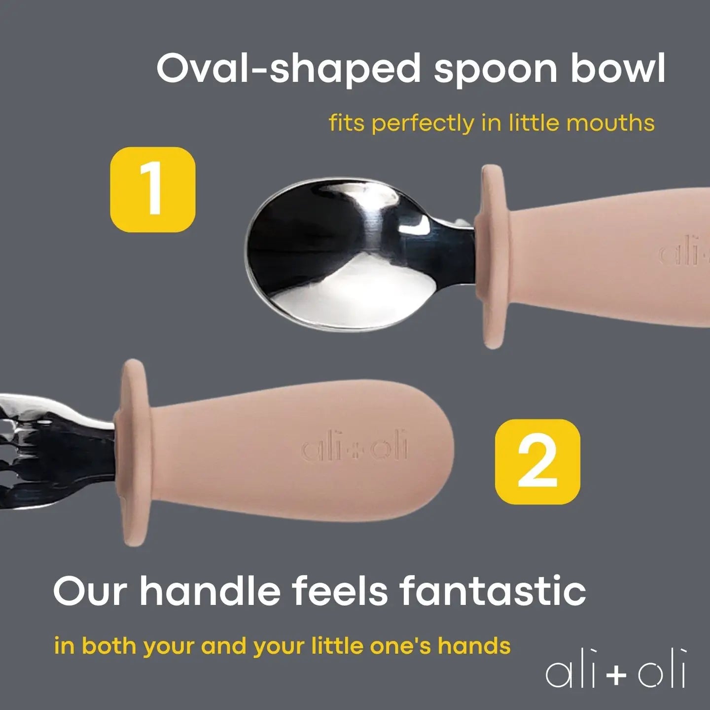 Toddler Learning Fork & Spoon Set - Blush