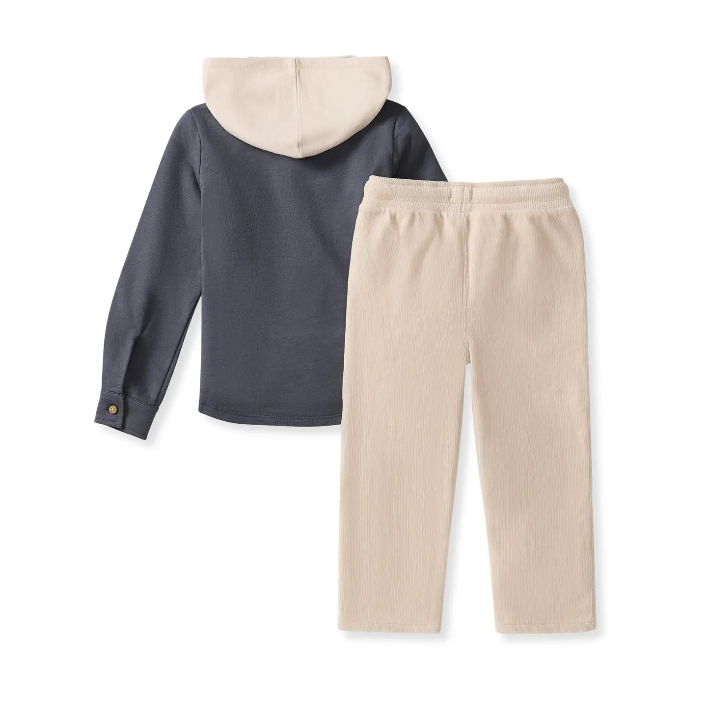 Hooded Button-Down Shirt Set | Organic Cotton