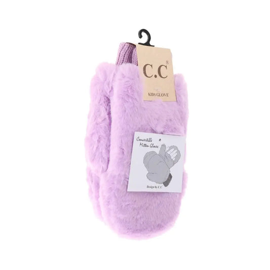 Kids Faux Fur Mittens