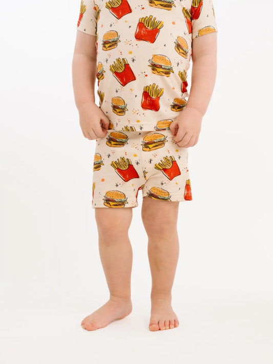Cheeseburger Meal Bamboo Shorts Set