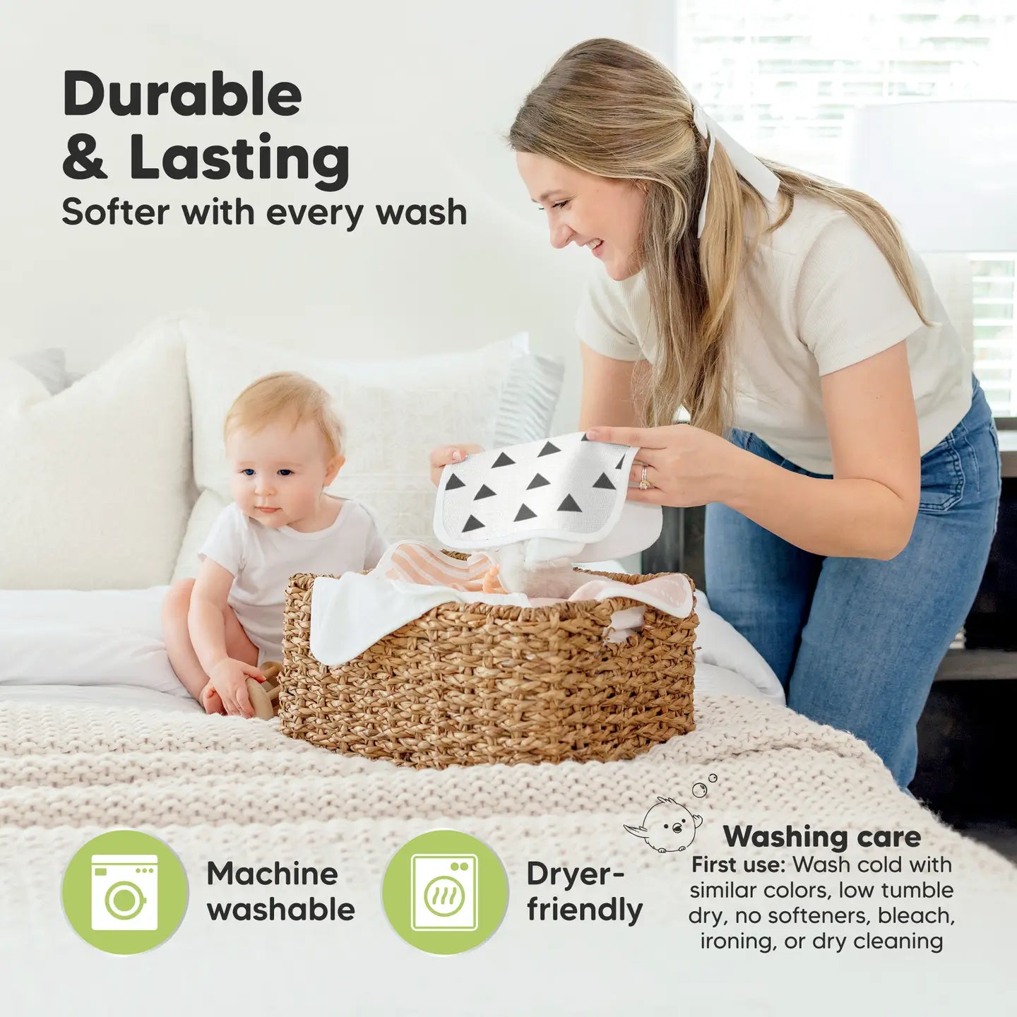Organic Muslin Cami Baby Washcloths | Greyscape