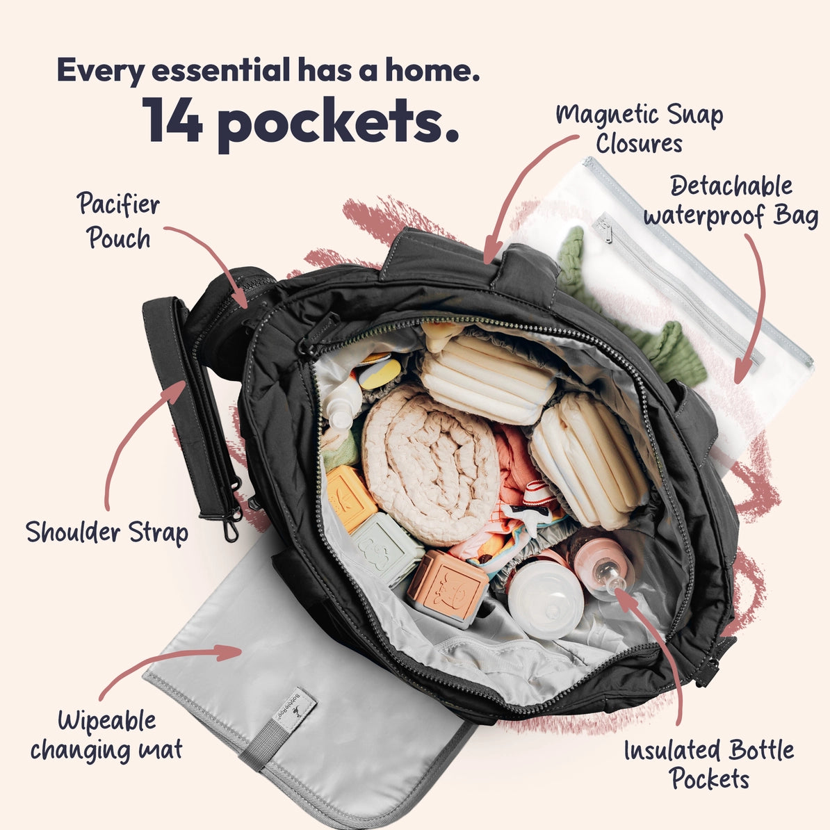 Babbleroo Puffer Diaper Tote Bag
