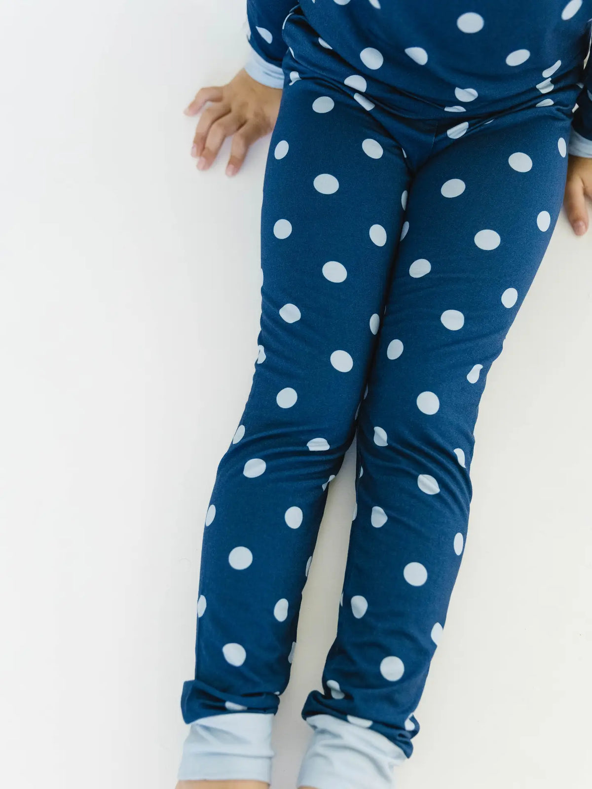 Navy Polkadot Toddler Bamboo L/S Set