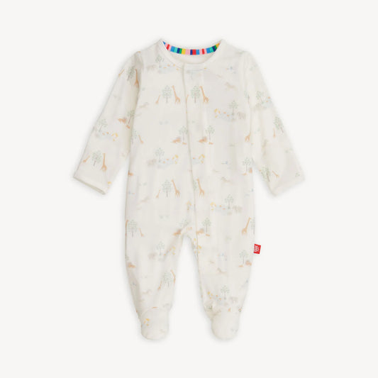 Magnetic Me Modal Footie | White Serene Safari