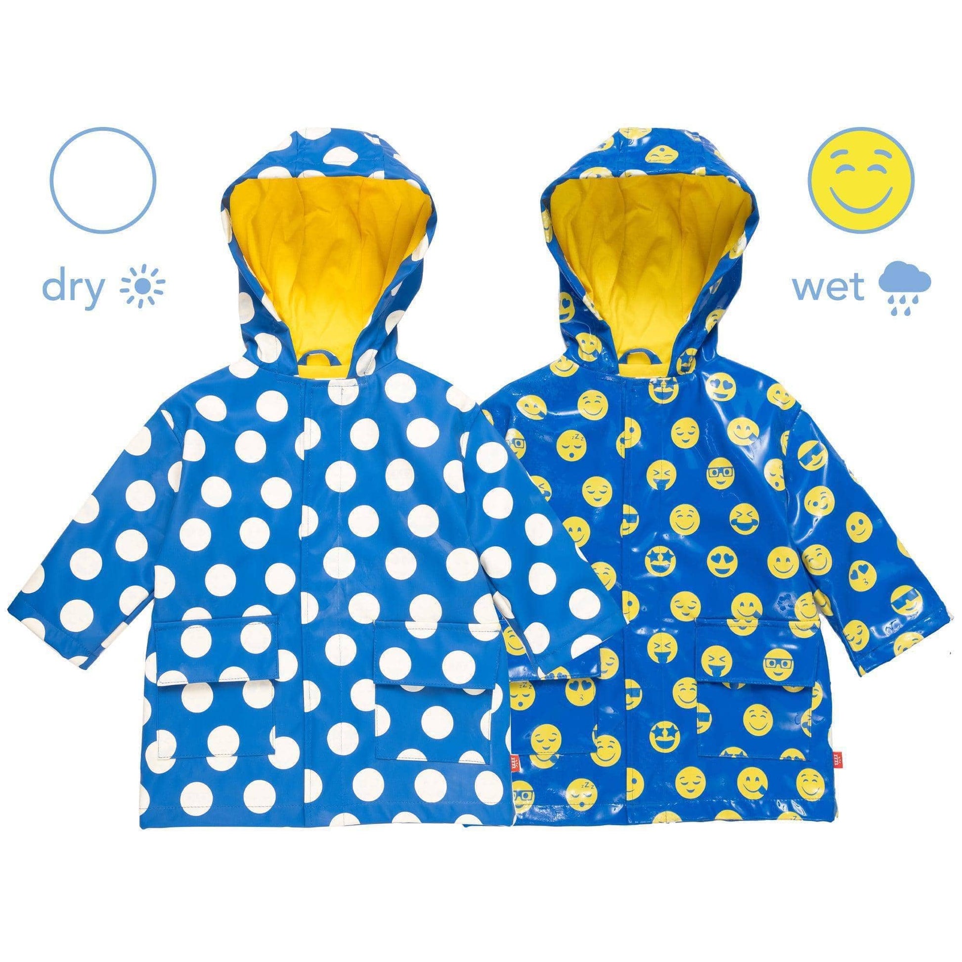 blue polka dot emoji magnetic singing in the raincoat image 0