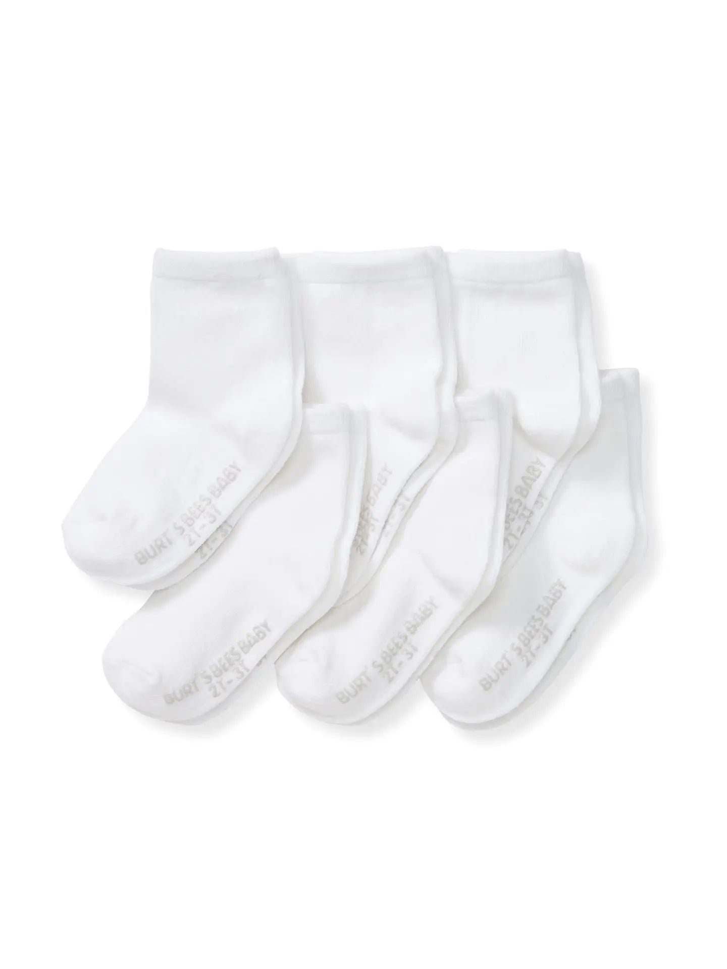 Solid Organic Cotton Blend Baby Crew Socks 6 Pack
