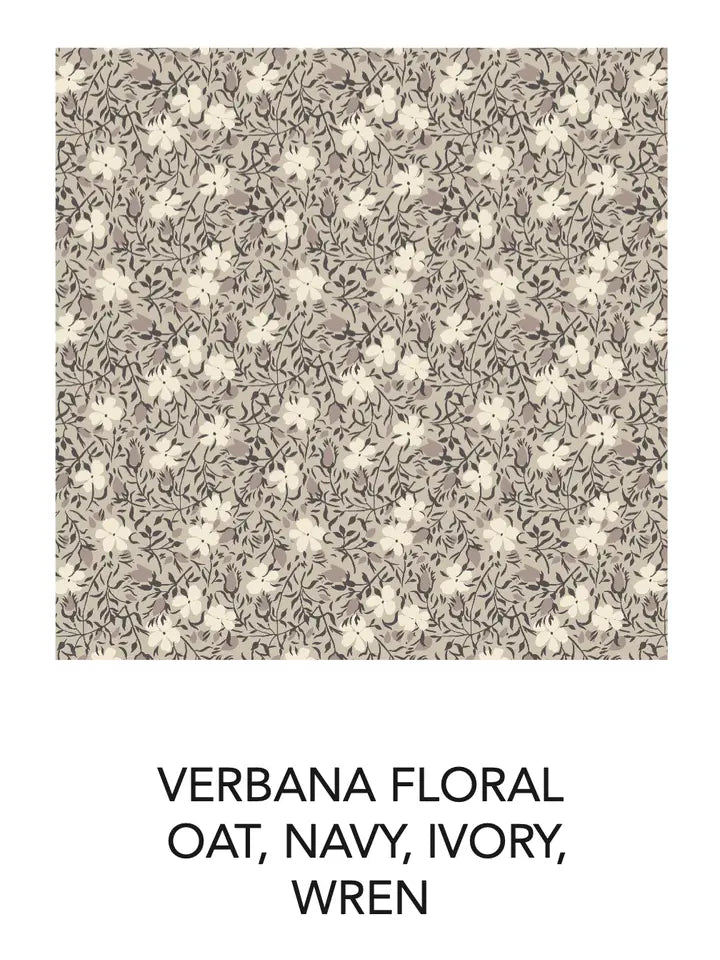 Organic Baby River Bodysuit - Verbena Floral / Wren + Navy image 1