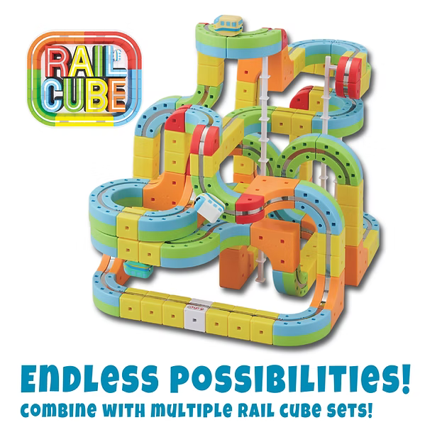 Rail Cube Starter Set | 32 Piece Magnetic Monorail Set