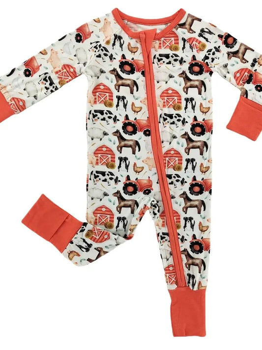 Little Red Barnyard Bamboo Sleeper