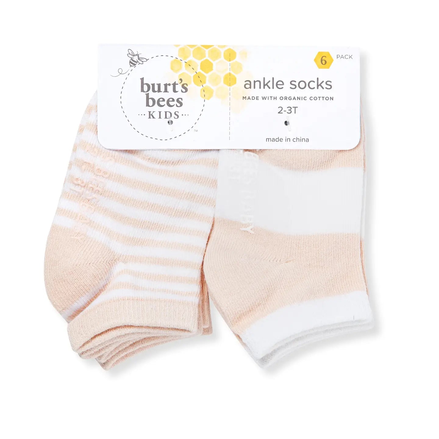 Organic Cotton Blend Toddler Ankle Socks 6 Pack | Ranunculus