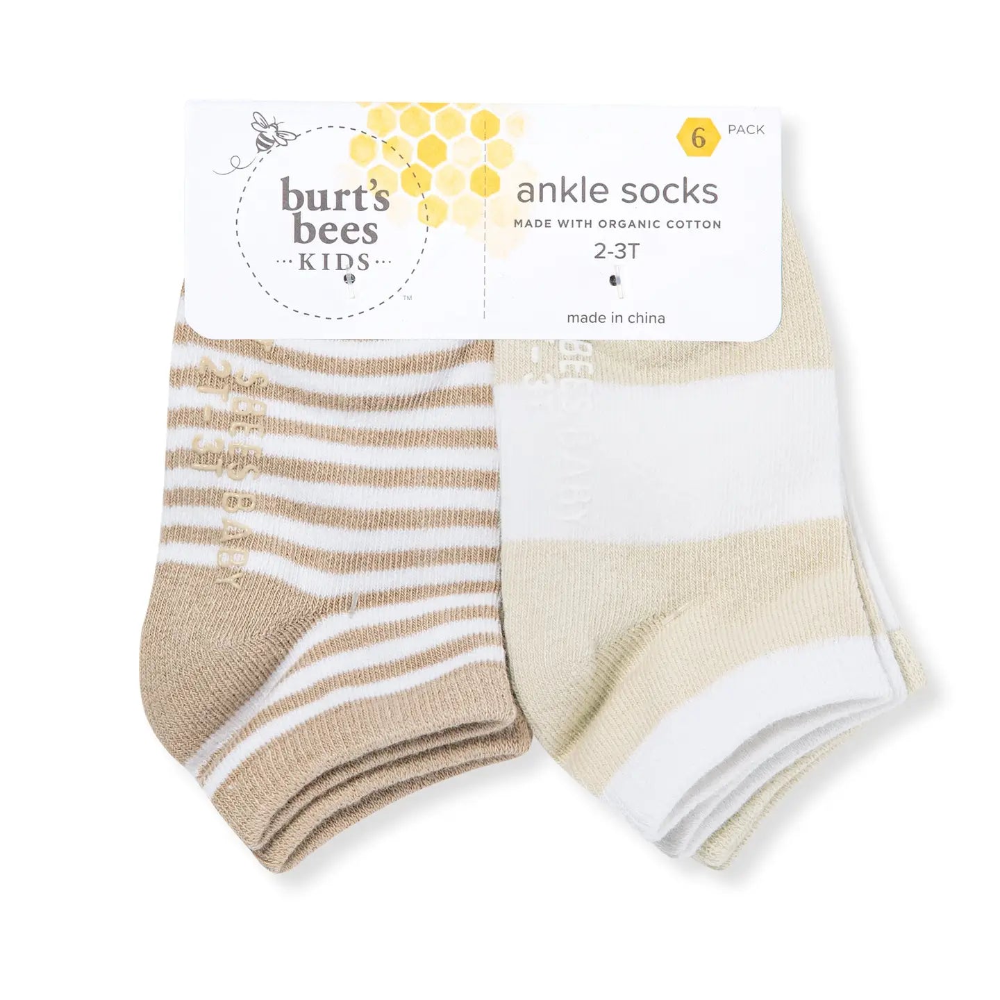 Organic Cotton Blend Toddler Ankle Socks 6 Pack | Oat