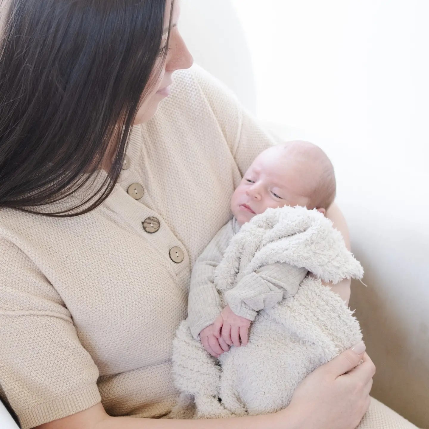 Saranoni Bamboni Receiving Blanket | Buttermilk