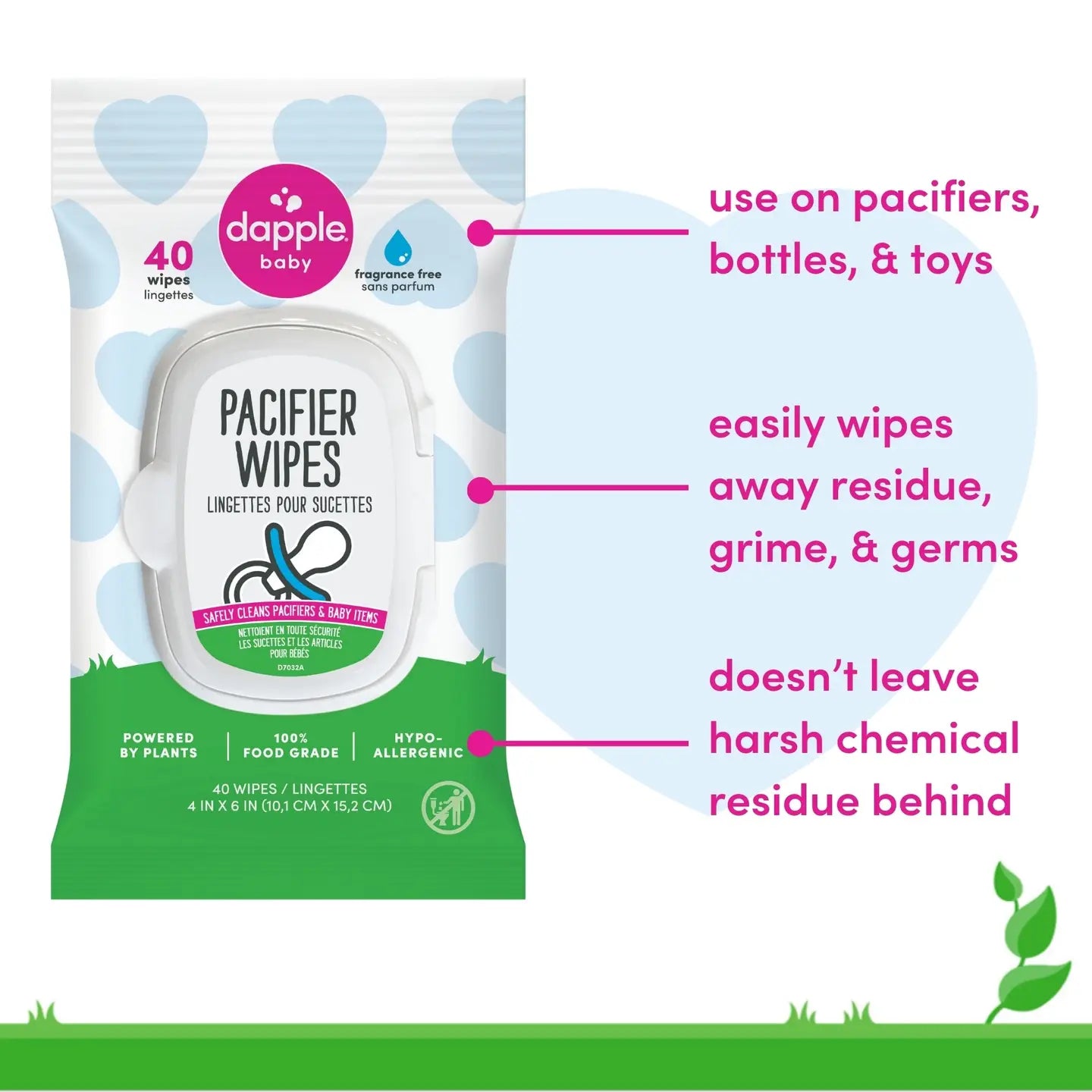 Dapple Pacifier Wipes, Fragrance Free