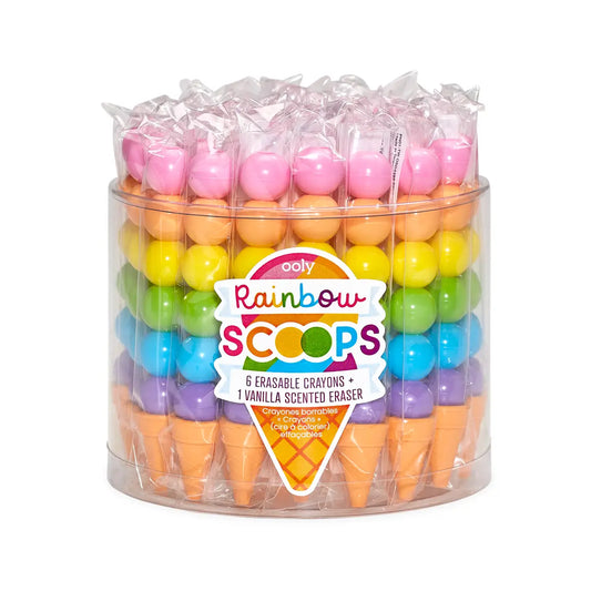 Rainbow Scoops Vanilla Scented Stacking Erasable Crayons image 0
