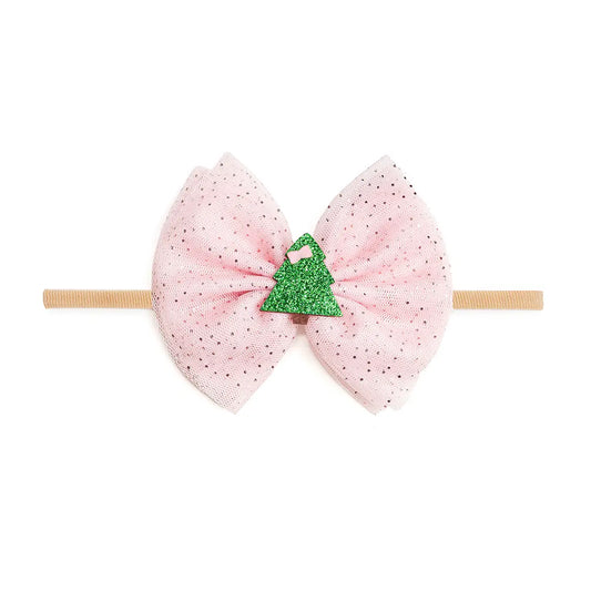 Christmas Tree Tulle Bow Baby Headband