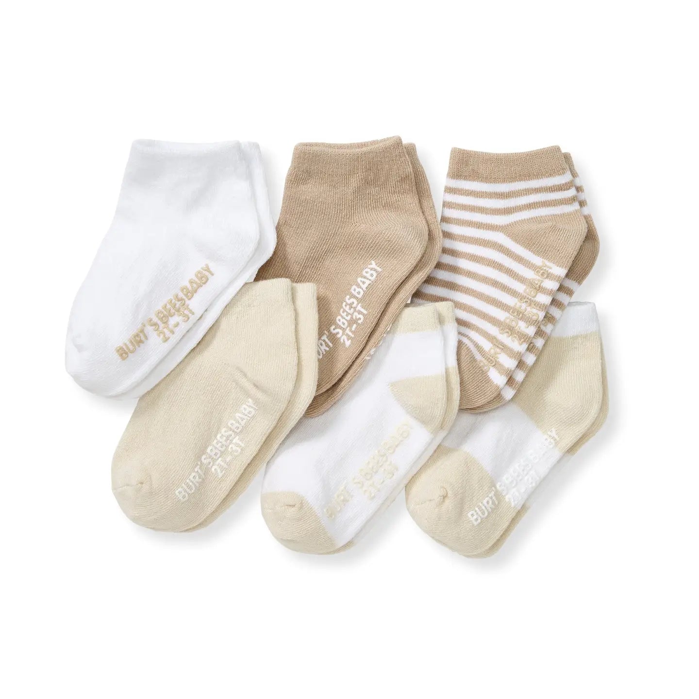 Organic Cotton Blend Toddler Ankle Socks 6 Pack | Oat