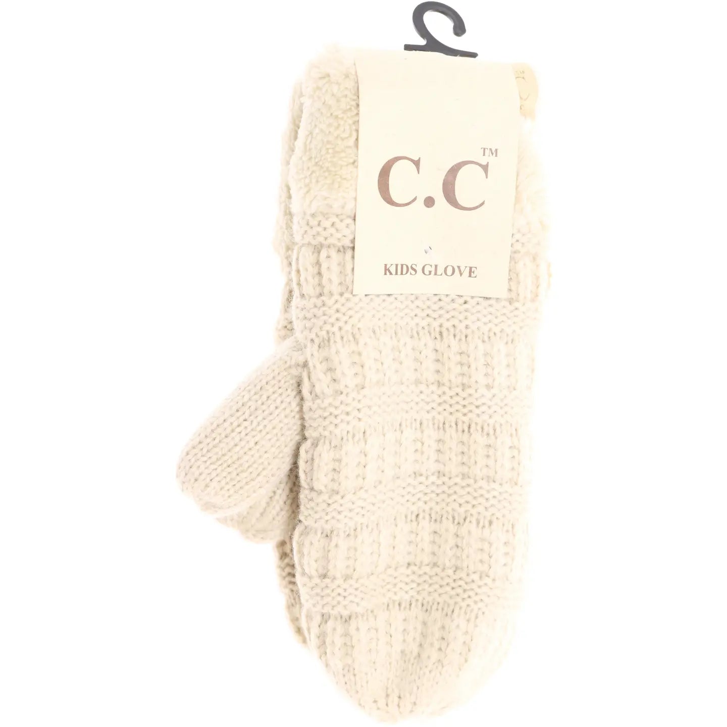 Kids Solid Fuzzy Lined Mittens