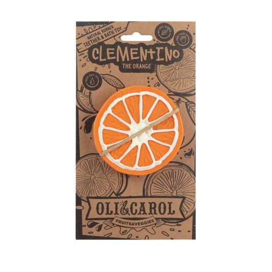 Clementino the Orange | Natural Rubber Baby Teether