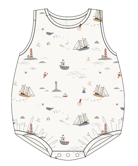 Nautical Bubble Onesie image 0