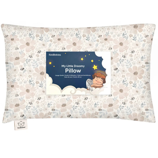 Natural Cotton Ergonomic Toddler Pillow | Floral