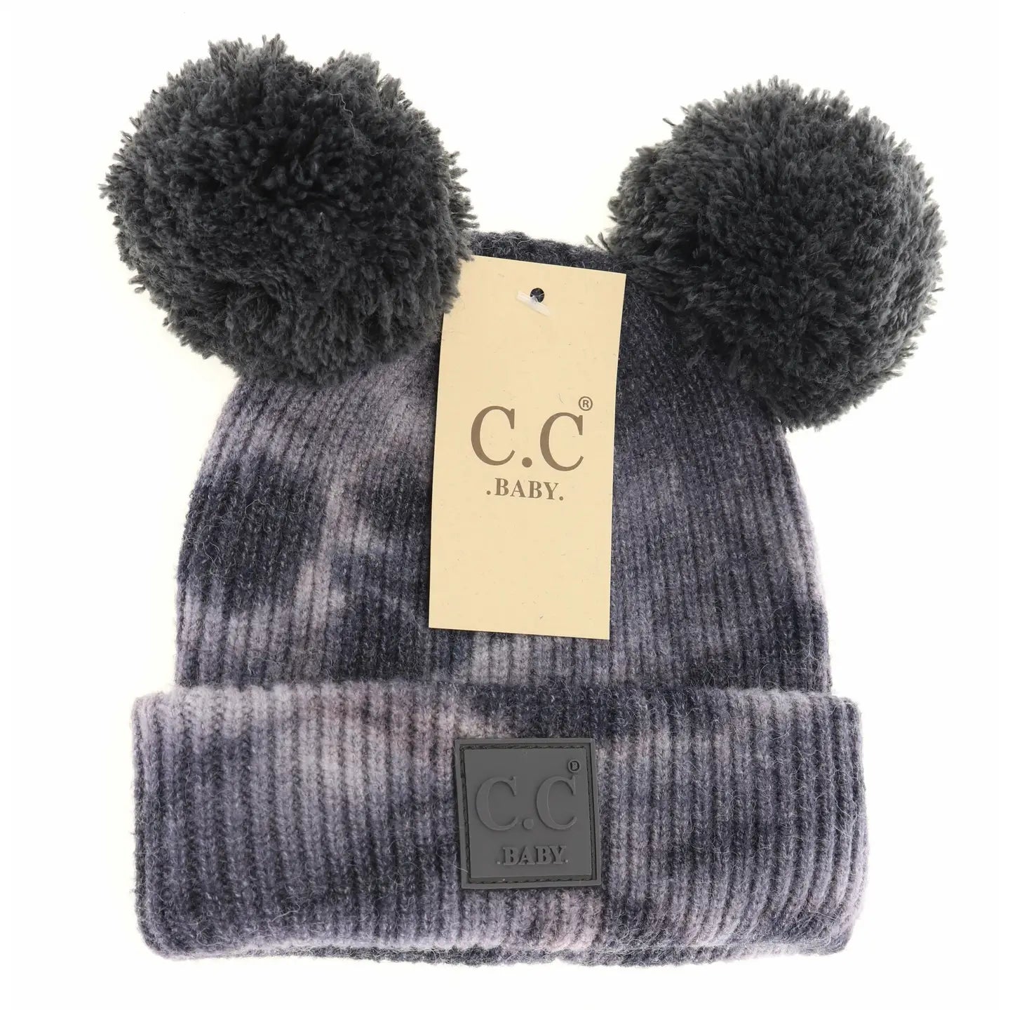 Baby Tie Dye Double Fur Pom Beanie
