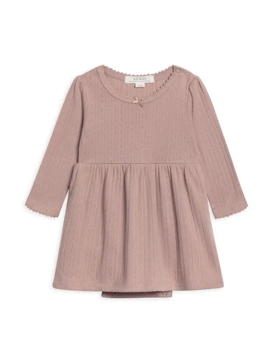 Willa Pointelle Bodysuit Dress - Wren image 0