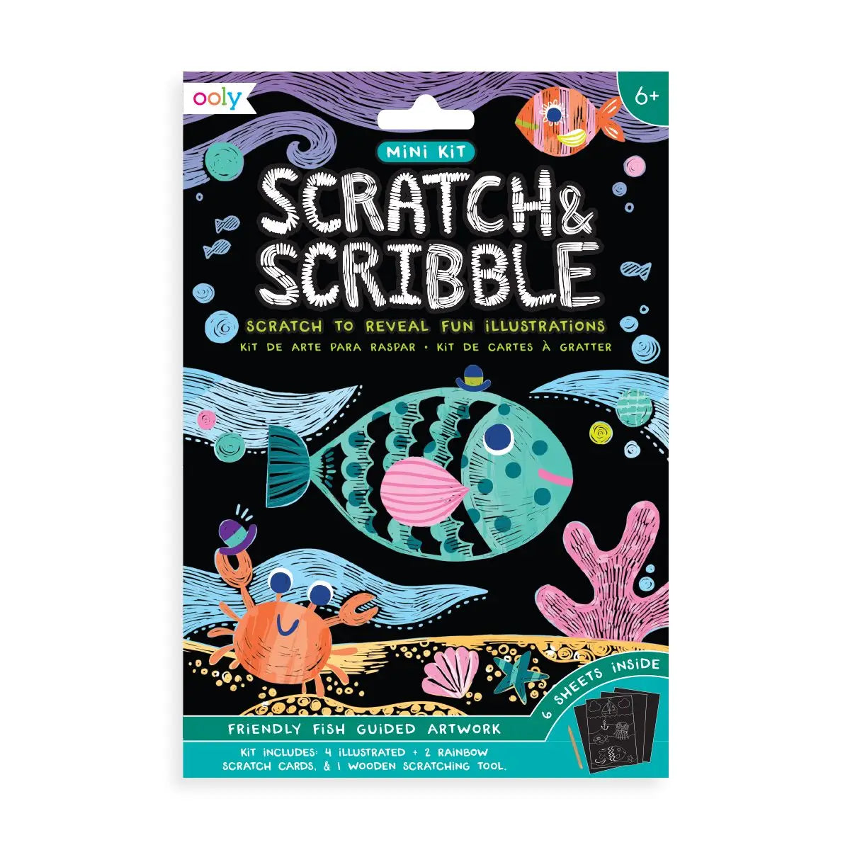 Mini Scratch & Scribble Art Kit: Friendly Fish image 0
