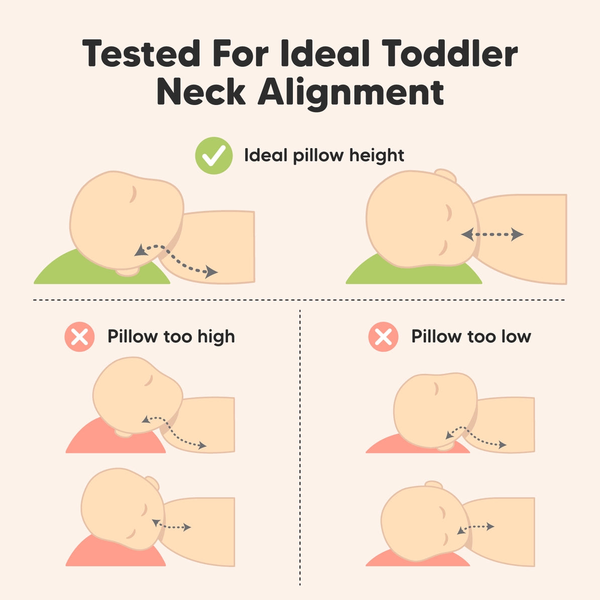 Natural Cotton Ergonomic Toddler Pillow | Construction