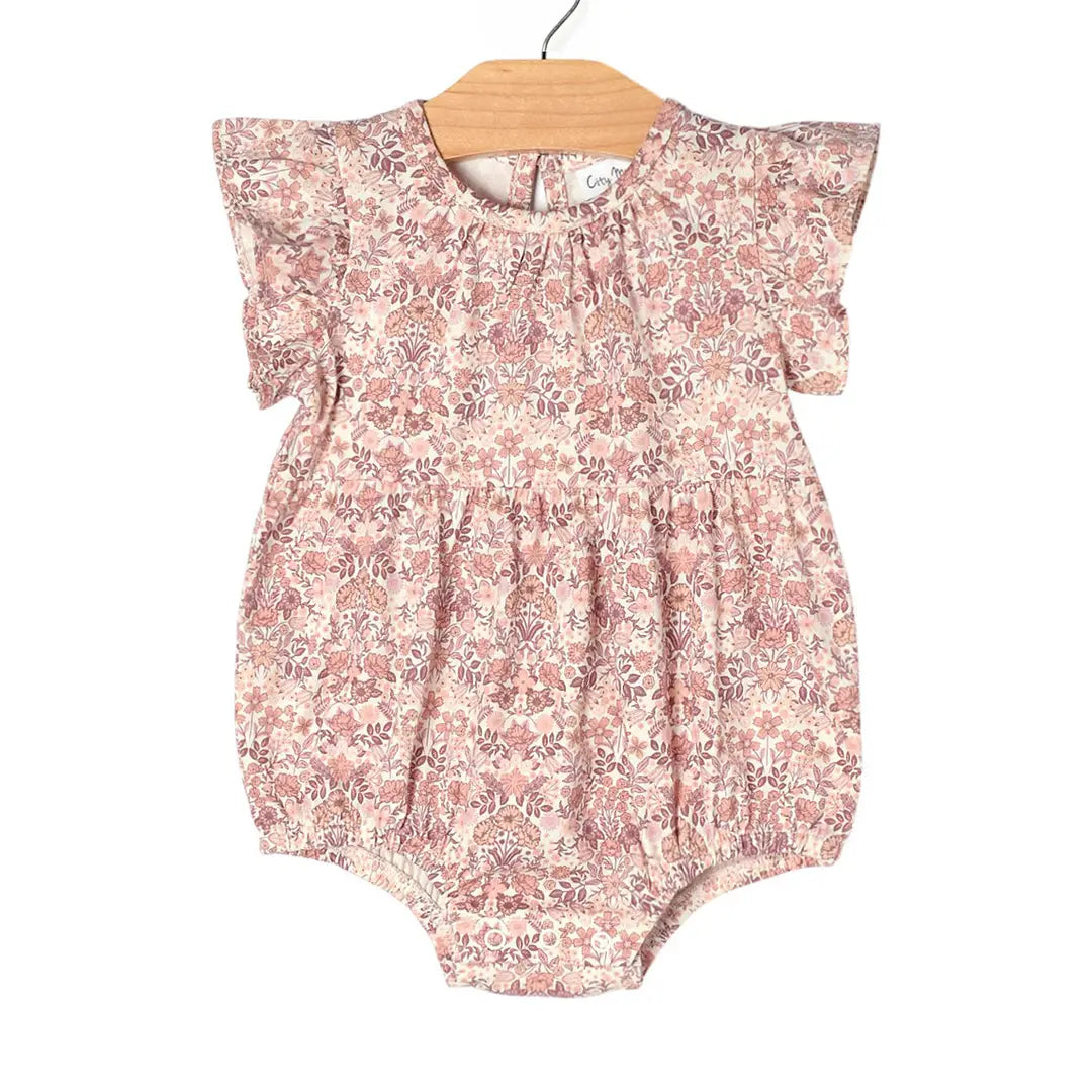 Flutter Sleeve Bubble Romper | Spring Bouquet