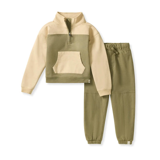 Quarter Zip Sweatshirt Set | Organic Cotton