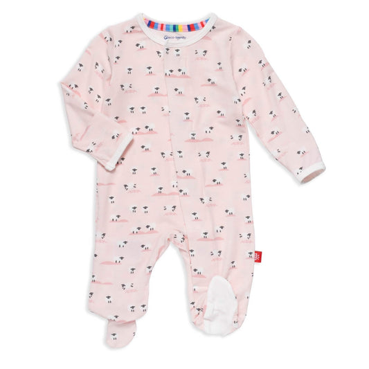 Pink Baa Baa Baby Modal Magnetic Footie
